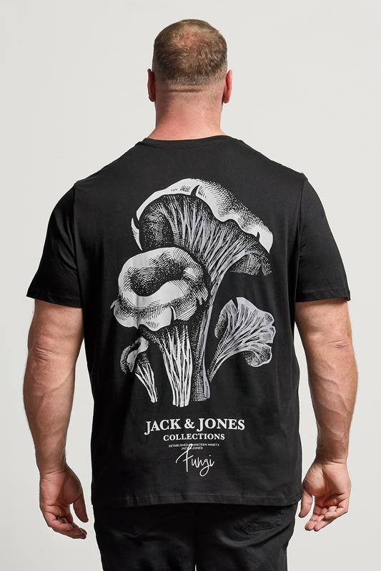 JACK & JONES Big & Tall Black Graphic T-Shirt | BadRhino 2