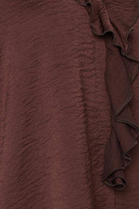 M&Co Brown Frill Satin Blouse | M&Co 5