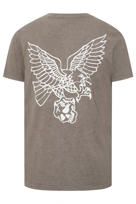 BadRhino Big & Tall Brown Acid Wash Falcon Graphic T-Shirt | BadRhino 7