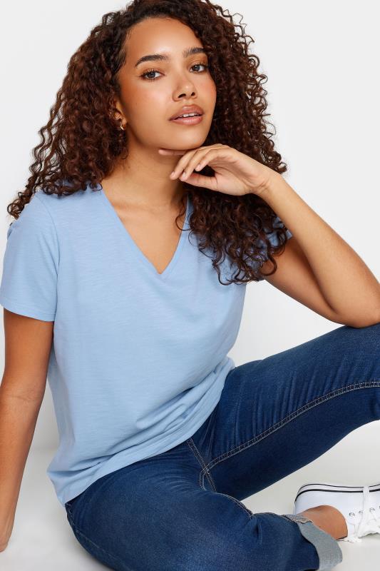 M&Co Blue V-Neck Cotton T-Shirt | M&Co 1