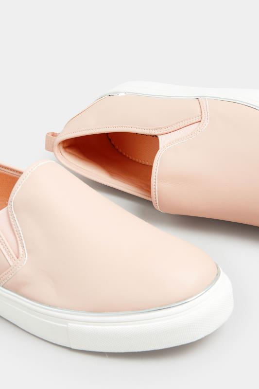 Pink & Silver Hardware Slip-On Trainers In Extra Wide EEE Fit | Yours Clothing 5