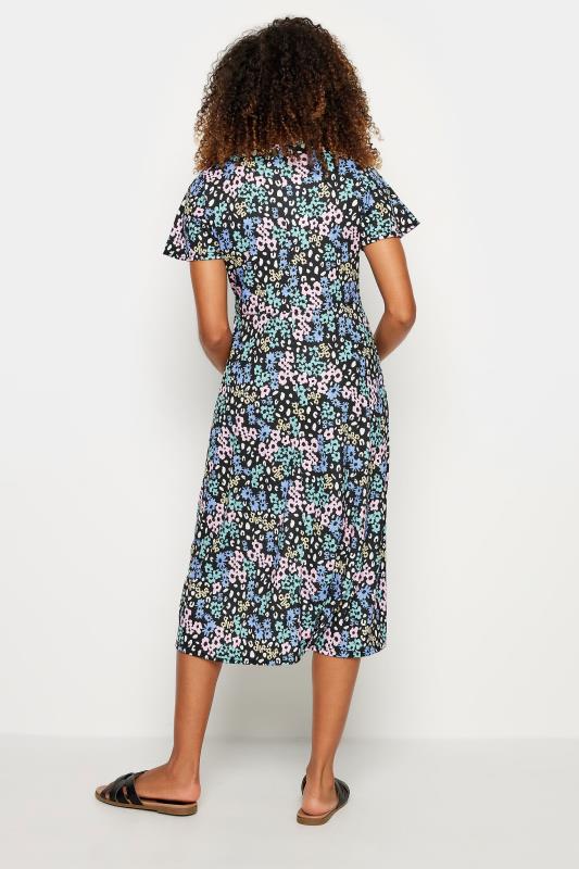 M&Co Black Floral Print Short Sleeve Midi Dress | M&Co 3