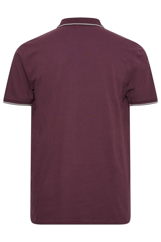 LYLE & SCOTT Big & Tall Burgundy Red Tipped Polo Shirt | BadRhino 2