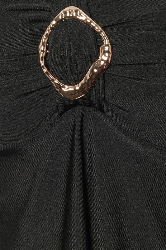 YOURS Plus Size Black Ring Detail Swim Dress | Yours Clothing 8