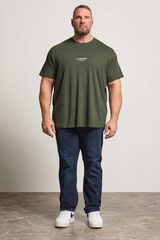 JACK & JONES Big & Tall Green JJ Studio T-Shirt | BadRhino 1