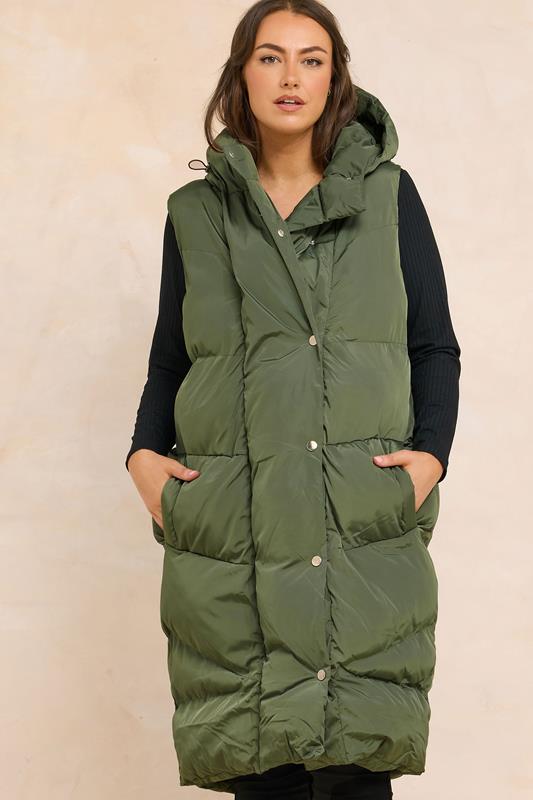  EVANS Curve Khaki Green Padded Gilet