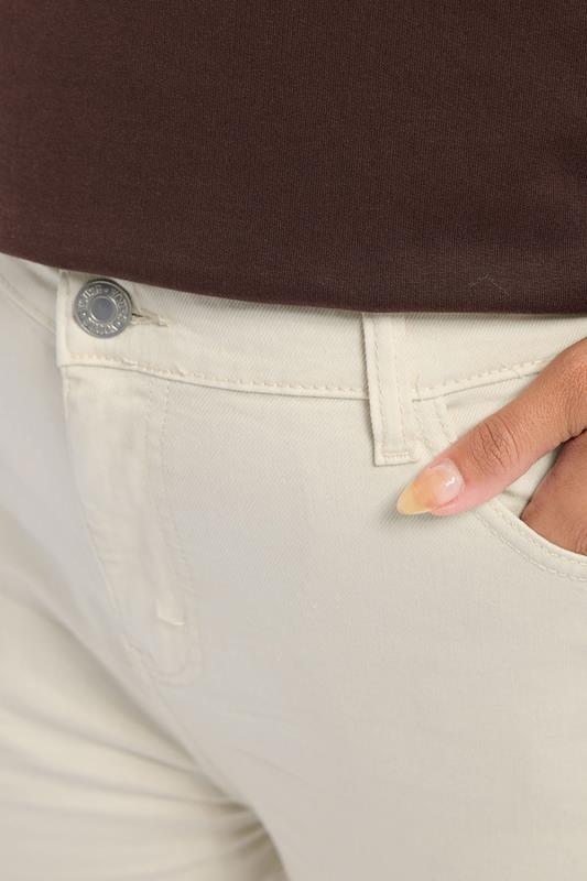 YOURS Plus Size Cream Wide Leg Denim Jeans | Yours Clothing 4