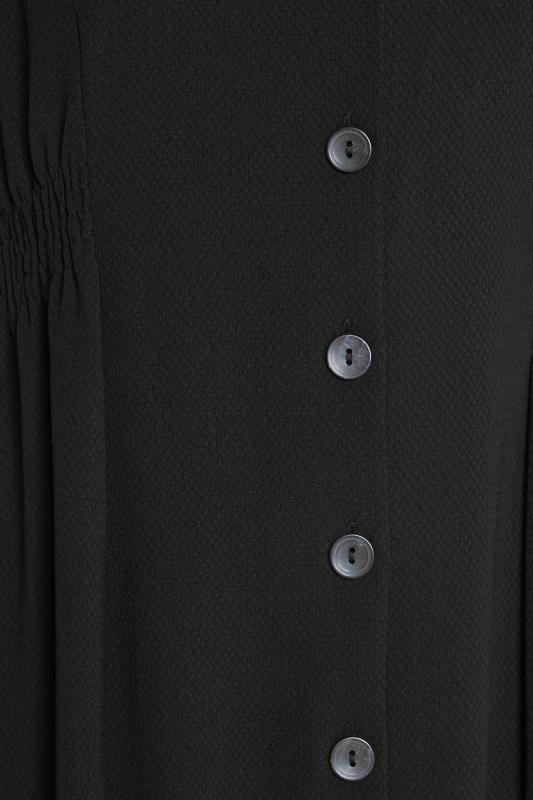 M&Co Black Shirred Waist Button Through Midi Dress | M&Co 5
