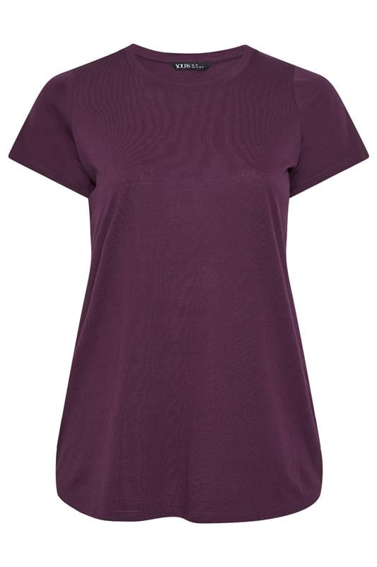 YOURS Plus Size Dark Purple Core T-Shirt | Yours Clothing 5