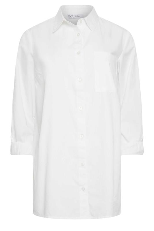 M&Co White Oversized Cotton Poplin Shirt | M&Co 6