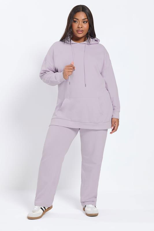 YOURS Plus Size Light Purple Pocket Front Hoodie | Yours Clothing 1