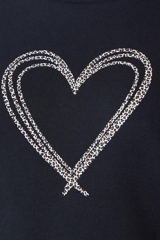 M&Co Navy Blue Animal Print Heart Sweatshirt | M&Co 4