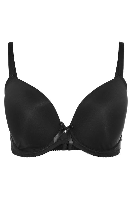 Black Moulded Underwired Plunge T-Shirt Bra | Yours Clothing 4
