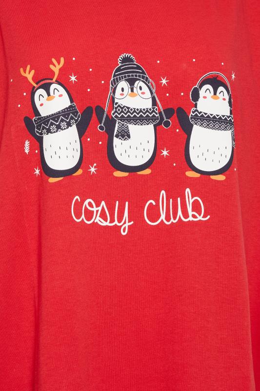M&Co Red 'Cosy Club' Christmas Penguin Print Cotton Nightdress | M&Co 5