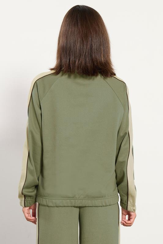 PixieGirl Petite Women's Green Colour Block Half Zip Sweatshirt | PixieGirl  2
