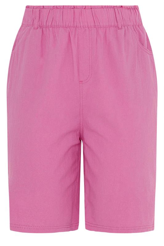YOURS Plus Size Bright Pink Cool Cotton Shorts | Yours Clothing 5
