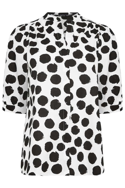 M&Co White Polka Dot Puff Sleeve Shirt | M&Co 6