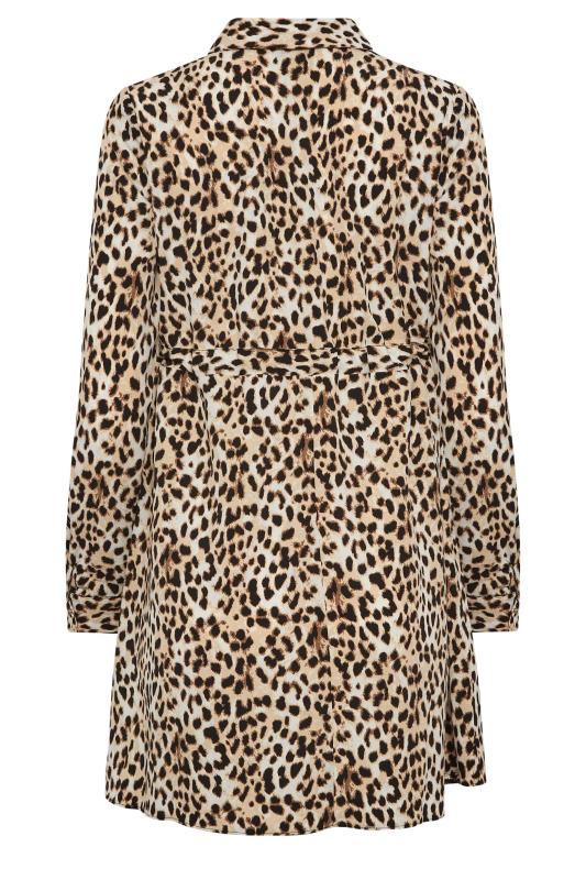 M&Co Brown Leopard Print Tie Waist Tunic Shirt | M&Co 7