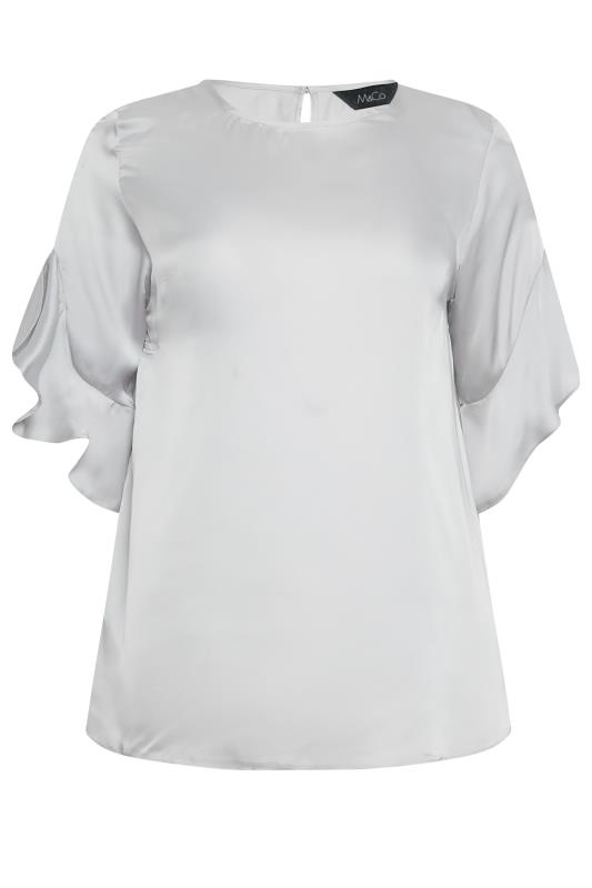 M&Co Grey Frill Sleeve Blouse | M&Co 7