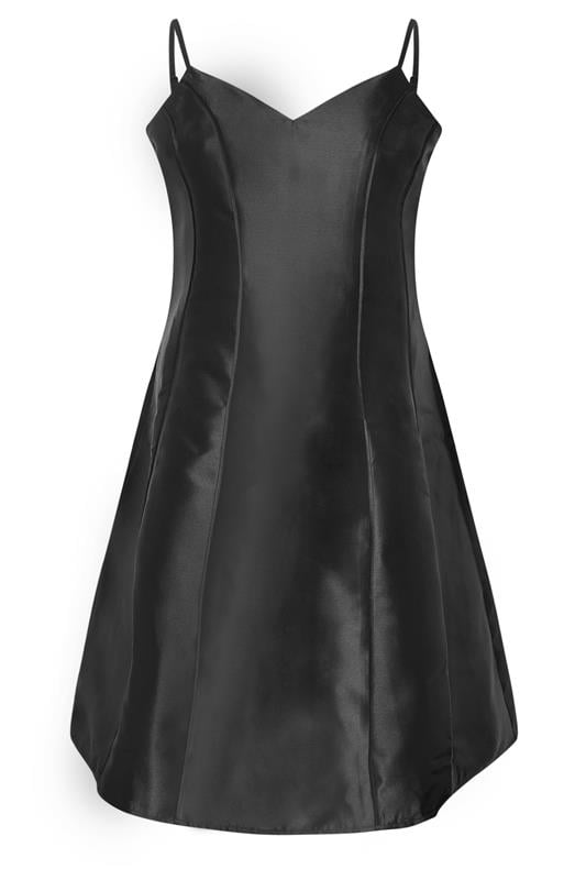 YOURS LONDON Plus Size Black Satin Twill Corset Dress | Yours Clothing 5