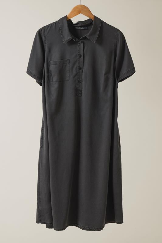 EVANS Plus Size Black Lyocell Denim Dress | Evans  5