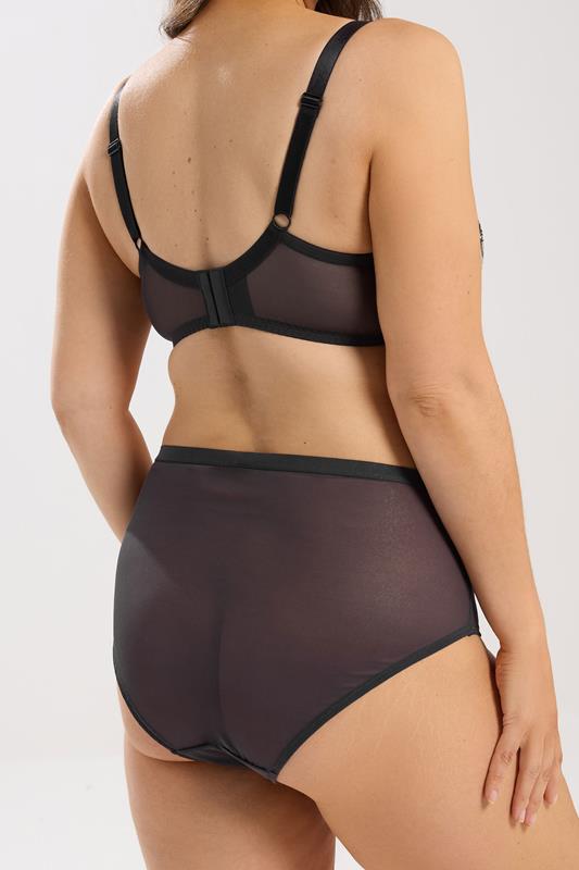 YOURS Plus Size Purple Floral Lace Mesh Full Briefs | Yours Clothing 2