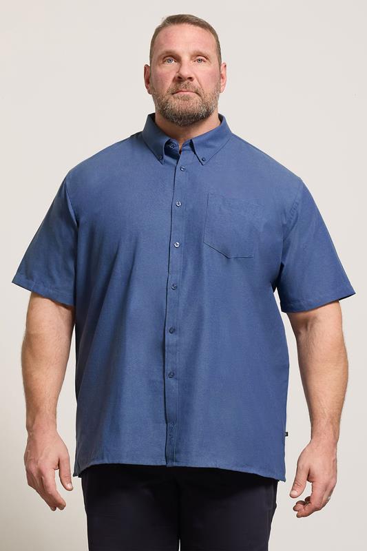 KAM Navy Oxford Short Sleeve Shirt