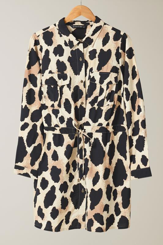 EVANS Plus Size Natural Brown Leopard Print Shirt | Evans 6