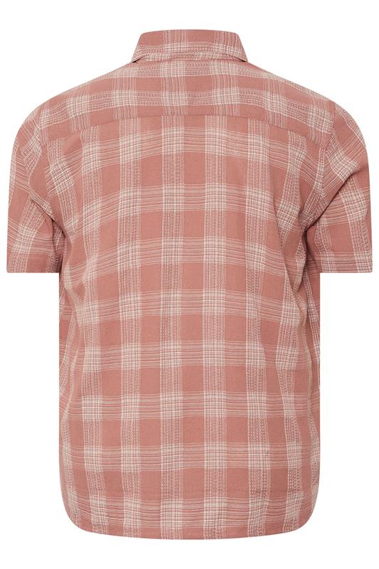 BadRhino Big & Tall Pink Textured Check Print Shirt | BadRhino 8