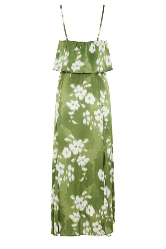 STAR Green Abstract Satin Maxi Dress | StarByJM 6