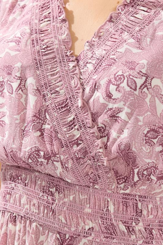 LTS Tall Women's Pink Floral Shirred Maxi Dress | Long Tall Sally 5