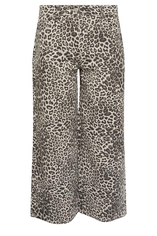 PixieGirl Petite Women's Light Brown Leopard Print Wide Leg Jeans | PixieGirl 7