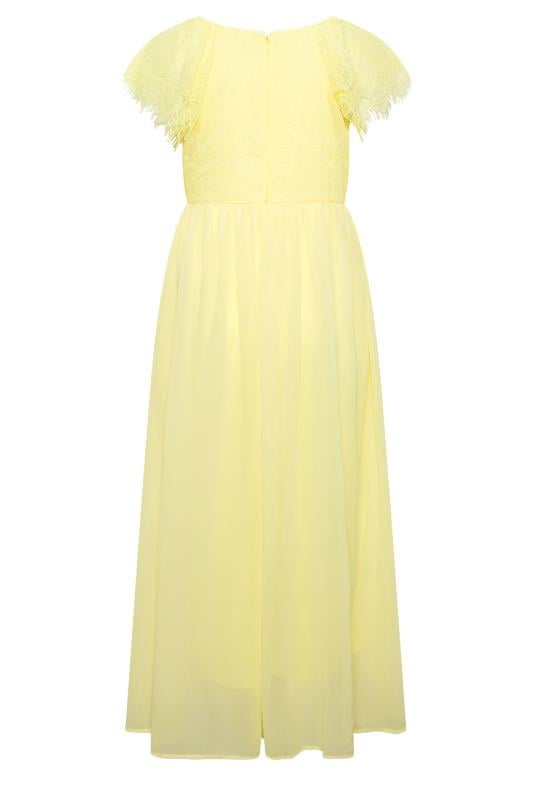 YOURS LONDON Plus Size Yellow Lace Detail Wrap Maxi Dress | Yours Clothing 7