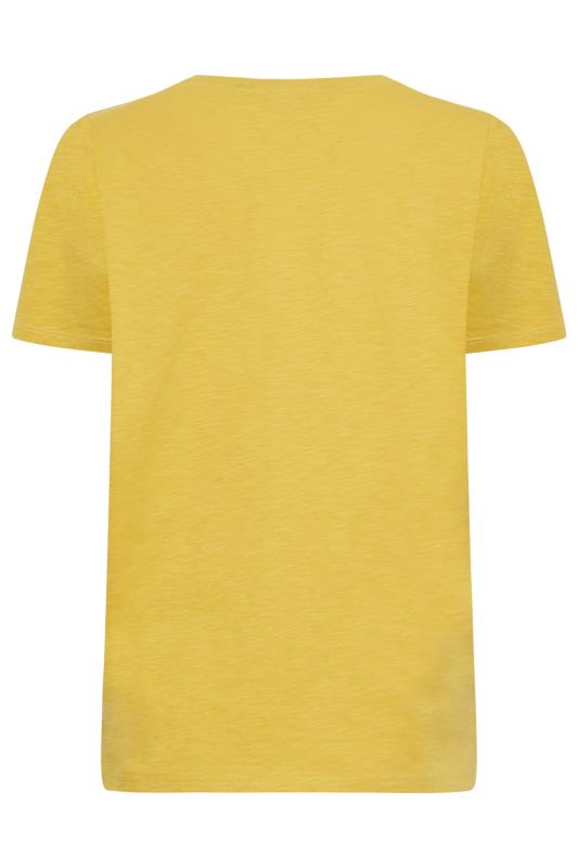 M&Co Yellow V-Neck Cotton T-Shirt | M&Co 7