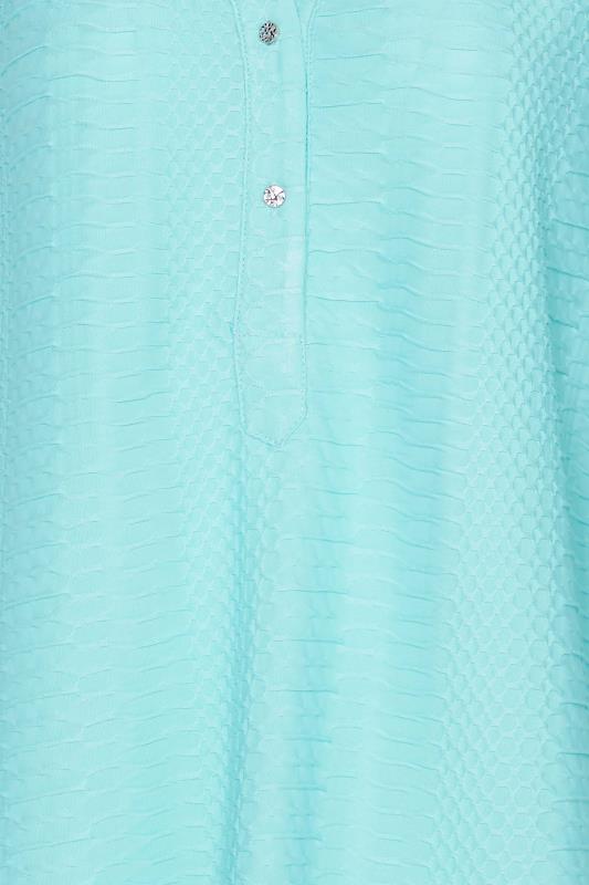 M&Co Blue Textured Placket Shirt | M&Co 5