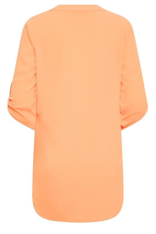 M&Co Light Orange Statement Button Tab Sleeve Shirt | M&Co 7