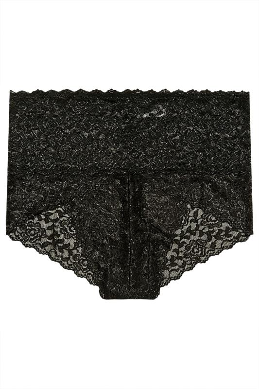 Curve Black Lace High Waisted Knickers | Yours Clothing 4