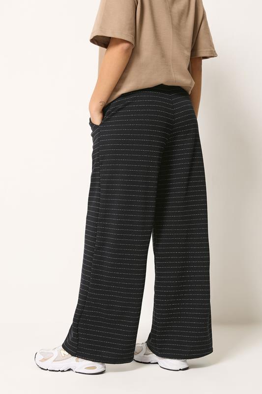 PixieGirl Petite Women's Black & White Striped Wide Leg Trousers | PixieGirl 2