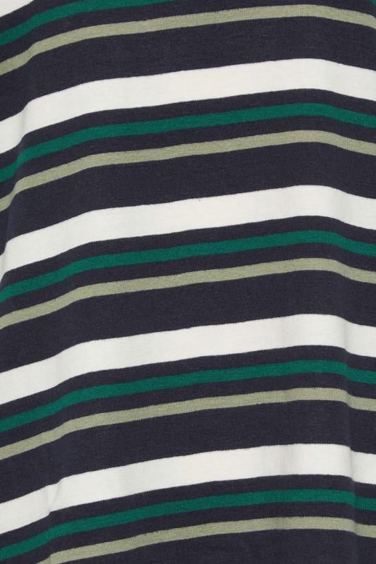 M&Co Green Teal Stripe Cotton Blend Long Sleeve Top | M&Co