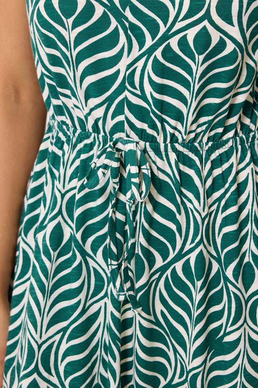 M&Co Petite Green Leaf Print Cotton Maxi Dress | M&Co 4
