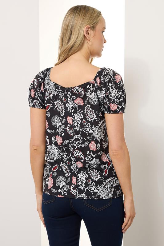 LTS Tall Black Paisley Square Neck Top | Long Tall Sally 2