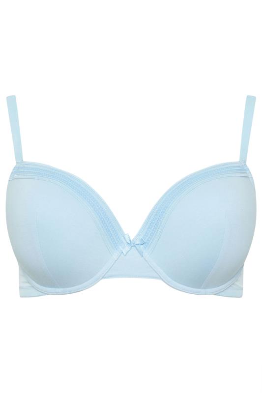 YOURSET 2 PACK Curve Grey Marl & Blue Lace Trim Padded Bra | Yours Clothing 8