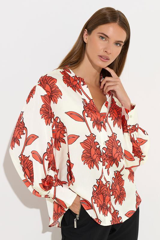 STAR Orange Floral Notch Neck Blouse | StarByJM 1