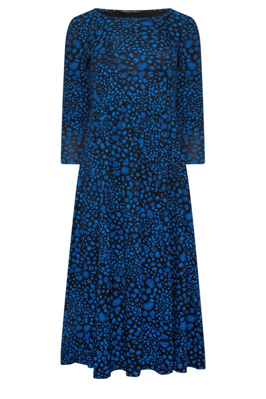 M&Co Petite Blue Spot Markings Midi Dress | M&Co 5