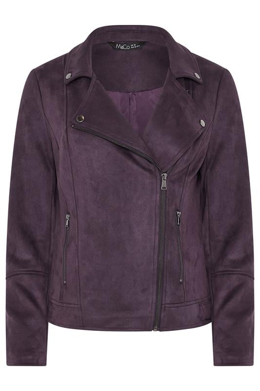 M&Co Purple Faux Suede Biker Jacket | M&Co 5