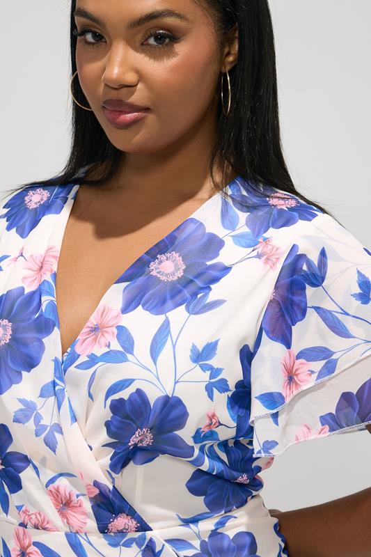 YOURS LONDON Plus Size White Floral Ruffle Maxi Dress | Yours Clothing 4