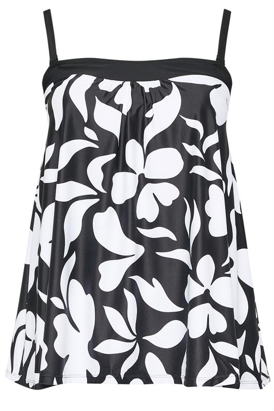 YOURS Plus Size Black Floral Print Tankini Top | Yours Clothing 9