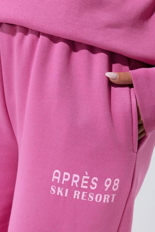 LIMITED COLLECTION Plus Size Pink 'Après 98' Wide Leg Joggers | Yours Clothing 4