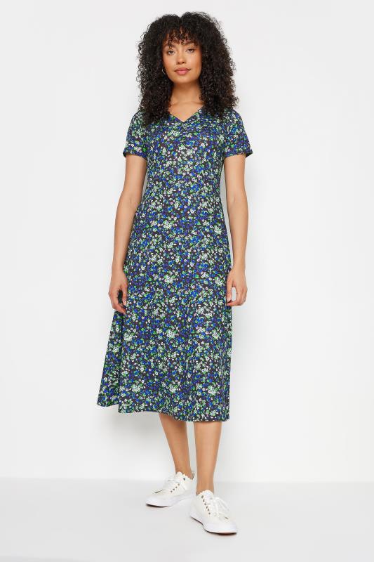 M&Co Black & Blue Floral Ditsy Print Dress | M&Co 2