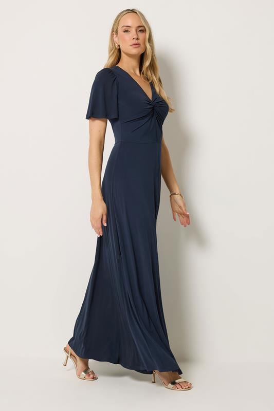 LTS Tall Women's Navy Blue Twist Front Maxi Dress | Long Tall Sally 1